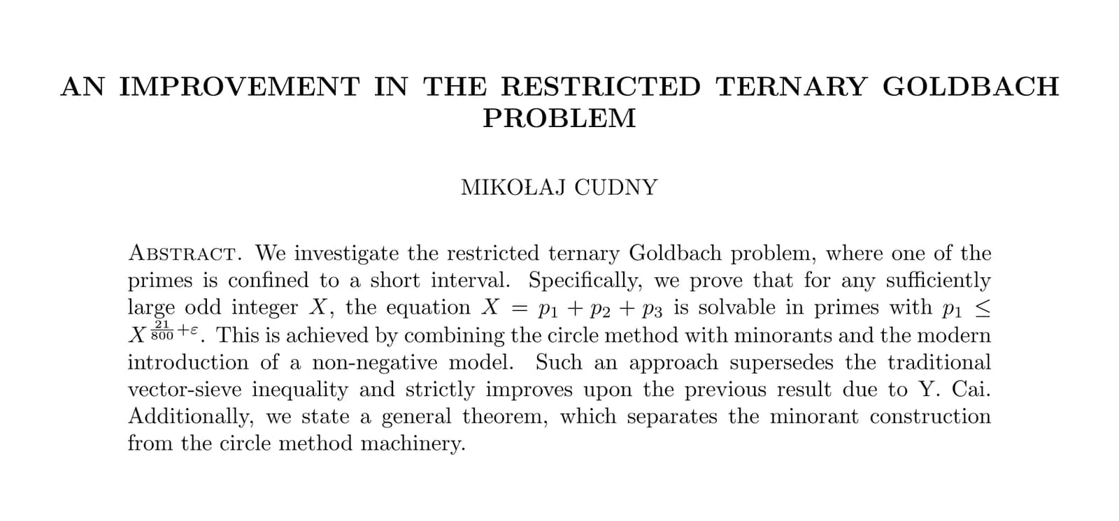Title and abstract of the paper